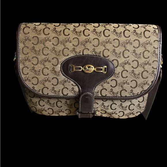 Celine Vintage  Leather and Canvas Shoulder Bag - Picture 14 of 14